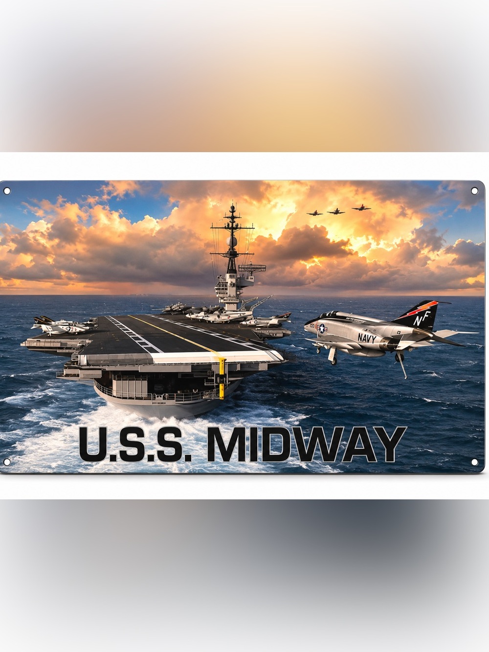 NEW Large Heavy Duty Steel U.S.S. Midway Navy Metal Sign